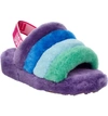 Ugg X Born This Way Foundation Pride Fluff Yeah Rainbow Shearling Sandal Slippers In Pride Purple