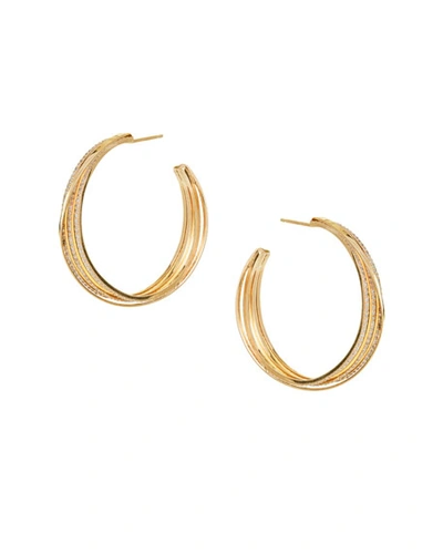 Lana 14k Triple-hoop Earrings W/ Diamonds