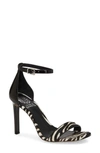 Vince Camuto Women's Lauralie High-heel Sandals In Black White Calf Hair