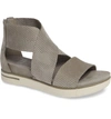 Eileen Fisher Women's Perforated Crisscross Platform Sandals In Moon/ Moon Nubuck