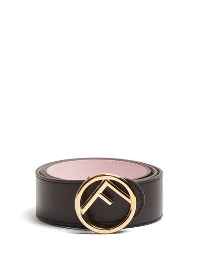 Fendi Black Reversible Logo Leather Belt