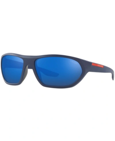 Prada Sunglasses, Ps 18us 66 Active In Blue Mirror Blue