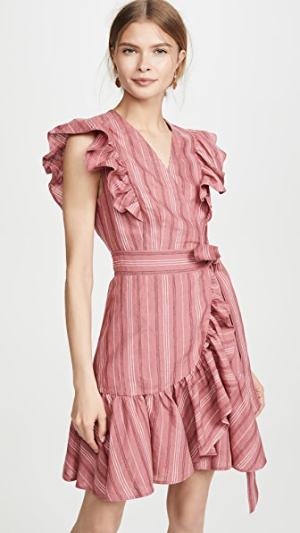rebecca taylor linen wrap dress