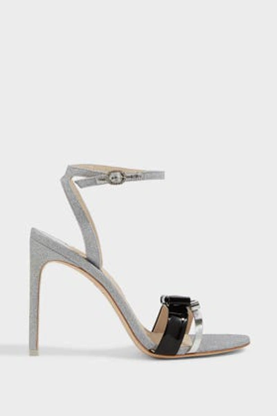 Sophia Webster Andie Bow Glitter Sandals In Silver