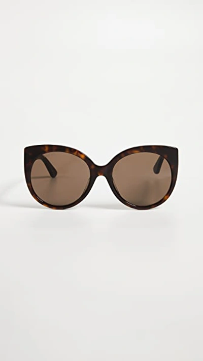 Gucci Tortoiseshell Cat-eye Sunglasses In Dark Havana/brown