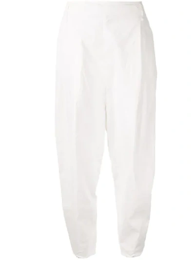 Masnada Wide Leg Tapered Trousers In White