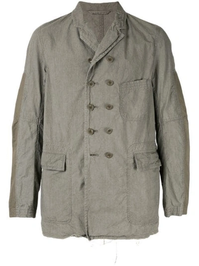 The Viridi-anne Double Breasted Military Jacket In Grey