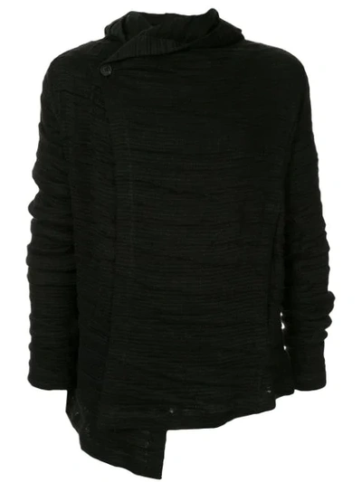 Forme D'expression Asymmetric Ribbed Jacket In Black