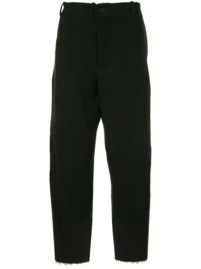 Forme D'expression Asymmetric Belt Loop Cropped Trousers In Black