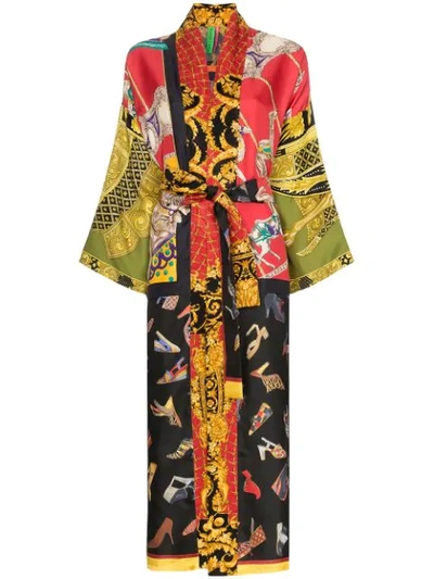 Rianna + Nina Shoe Print Kimono In Multicoloured