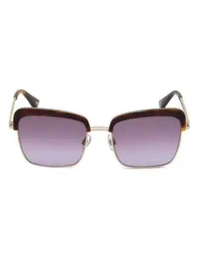 Web Eyewear 55mm Violet & Havana Square Sunglasses In Havana Violet