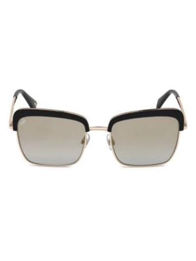Web Eyewear Women's 55mm Black & Rose Gold Square Sunglasses