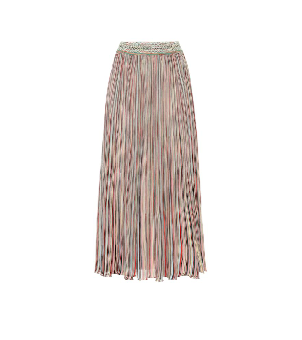 Missoni Striped Cotton-blend Midi Skirt In Multicoloured | ModeSens