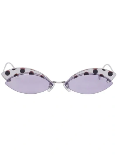 Fendi Defender Sunglasses In F07yc-lilac+ Palladium
