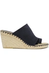 Vince Sutherland Suede Espadrille Wedge Sandals In Navy