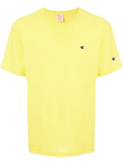 Champion Script Logo Back Crewneck T-shirt - Bright Yellow