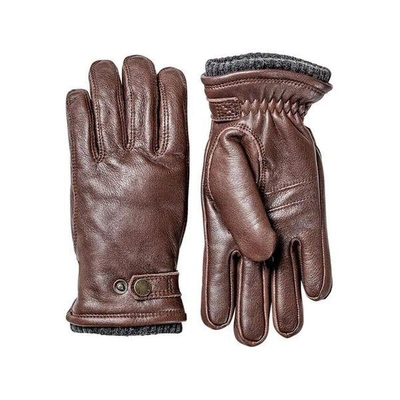 Hestra Birger Primaloft Fleece-lined Full-grain Leather Gloves In Espresso