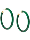 Gas Bijoux Caftan Hoop Earrings In Green