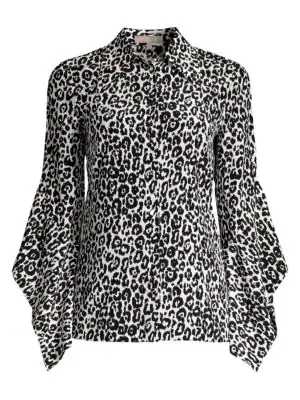 michael kors leopard print blouse