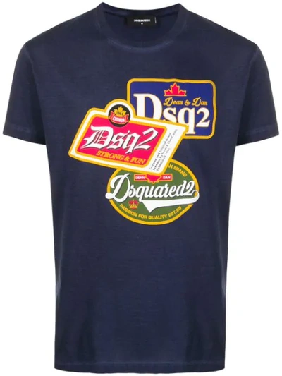 Dsquared2 Cool Fit Graphic T-shirt In Navy Blue
