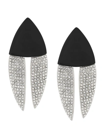 Saint Laurent Articulated Geometric Earrings In Black