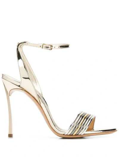 Casadei Blade Multi-metallic Sandals In Gold