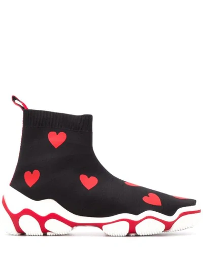 Red Valentino Red(v) Heart Glam Run Sneakers In Black