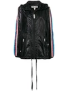 Marc Jacobs Stripe Detail Parka In Black