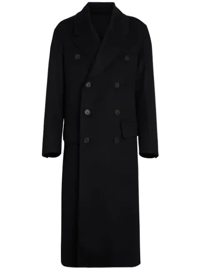 Burberry Double-faced Cashmere Tailored Coat In Black