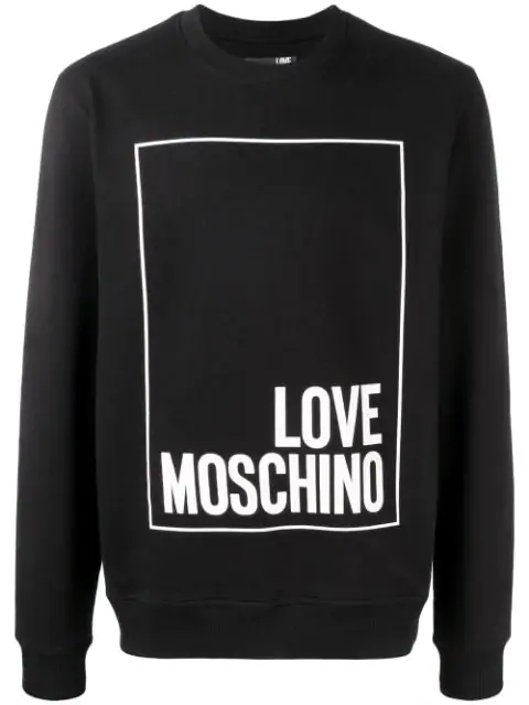 Love Moschino Logo Patch Sweatshirt In Black | ModeSens