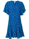 Kenzo Polka Dot Mini Dress In Blue