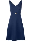 Valentino V Hardware Dress In Blue