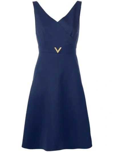 Valentino V Hardware Dress In Blue