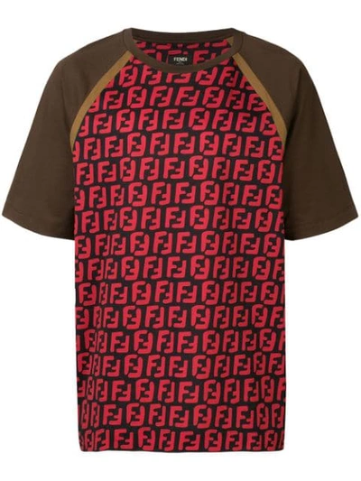 Fendi Ff Logo Printed T-shirt In Multicolor