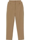 Burberry Double-waist Mohair Wool Trousers In Brown