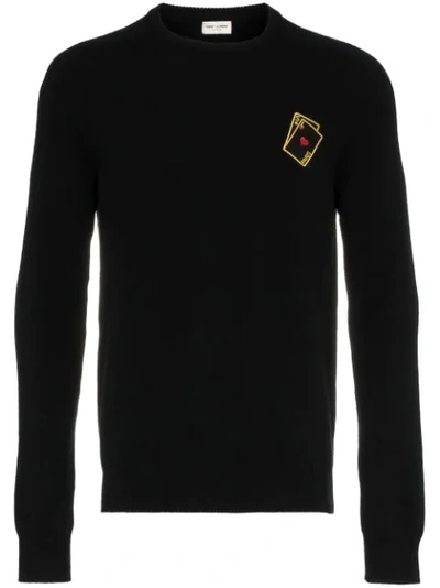 Saint Laurent Playing Cards Cashmere Jumper In Black