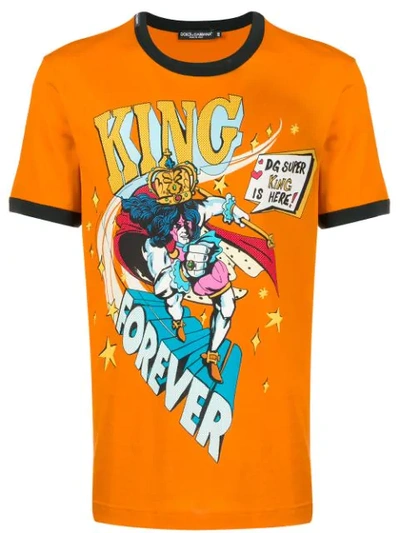 Dolce & Gabbana Dg Super King Graphic Print T In Orange
