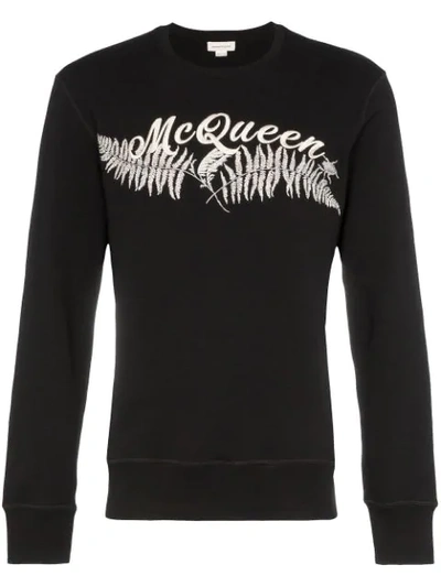 Alexander Mcqueen Embroidered-logo Sweatshirt In Black