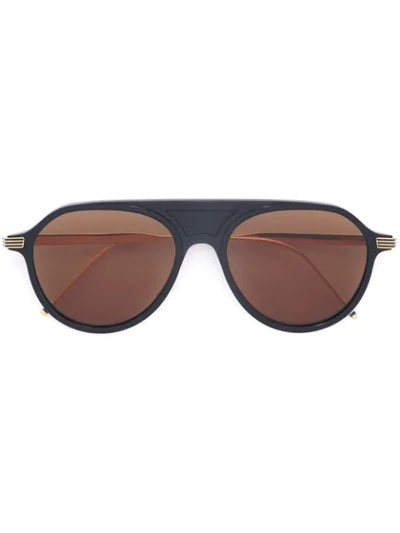 Thom Browne Round Frame Sunglasses In Blue