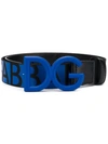 Dolce & Gabbana Logo Buckle Belt In Blue