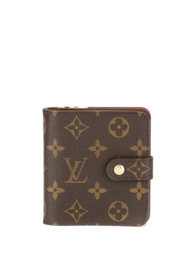Pre-owned Louis Vuitton Compact Zip Wallet In Brown