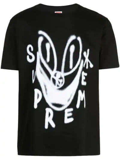 Supreme Graffiti Print T-shirt In Black
