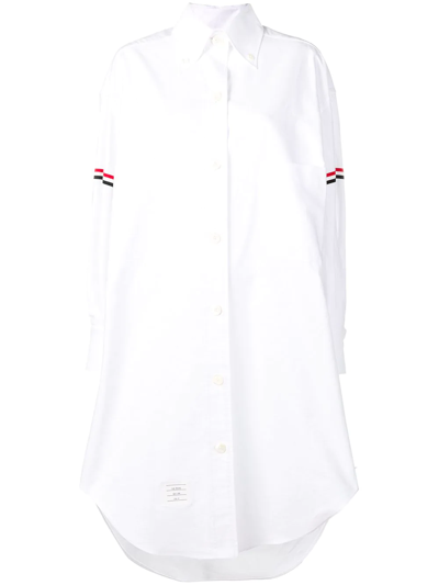 Thom Browne 200% Rwb Armband Oxford Shirt In White