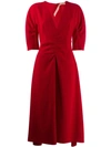 N°21 V-neck Ruched Crepe Dress In Red