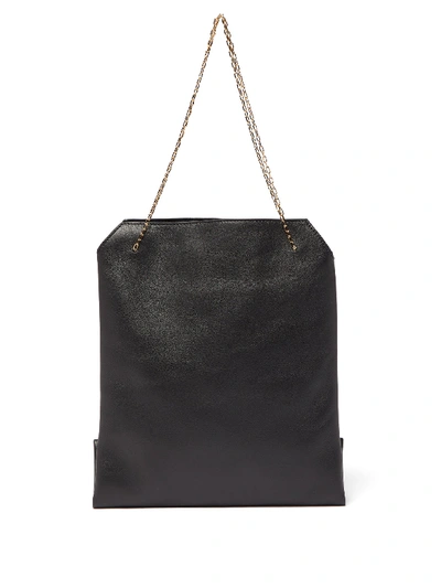 The Row Lunch Bag Leather Clutch In Black Shg