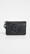 Tory Burch Women's Perry Bombé Leather Wristlet In Black/gold