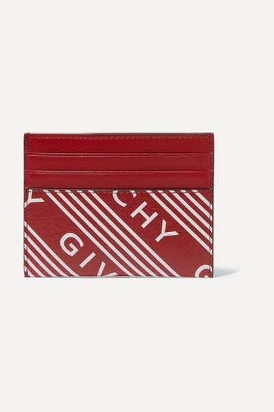 Givenchy Printed Textured-leather Cardholder In Red