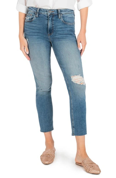 Kut From The Kloth Rachael Ripped Raw Hem Crop Mom Jeans In Noticable