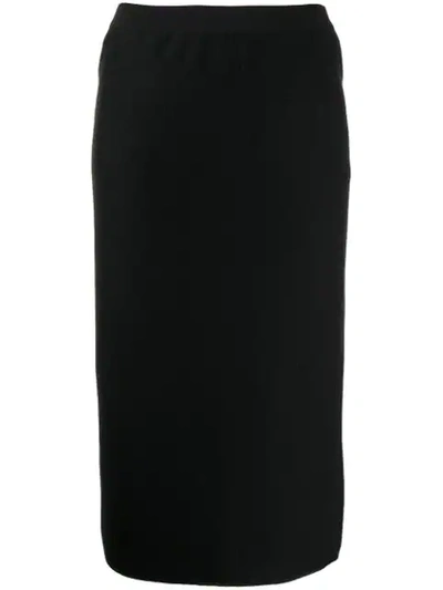 Agnona Straight-fit Midi Skirt In Black