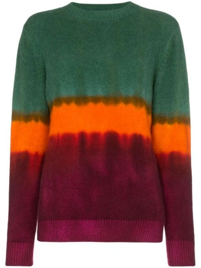 The Elder Statesman Tie-dyed Cashmere Sweater In Green